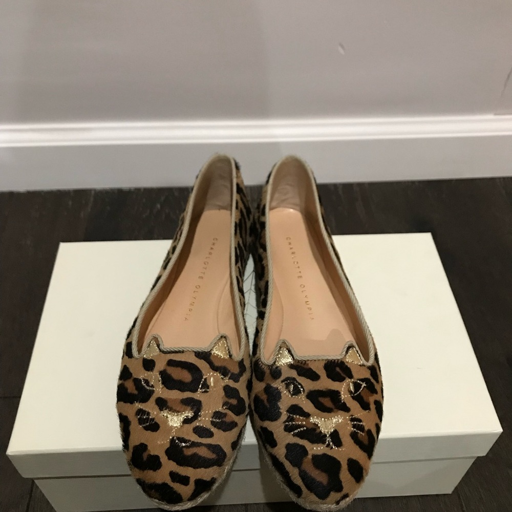 NIB Charlotte Olympia LeopardEspadrille,35